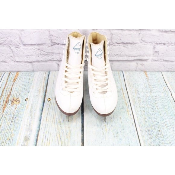 Glacier 120 by Jackson White Leather Lace up Figure Ice Skates Size US 2 - Picture 5 of 10